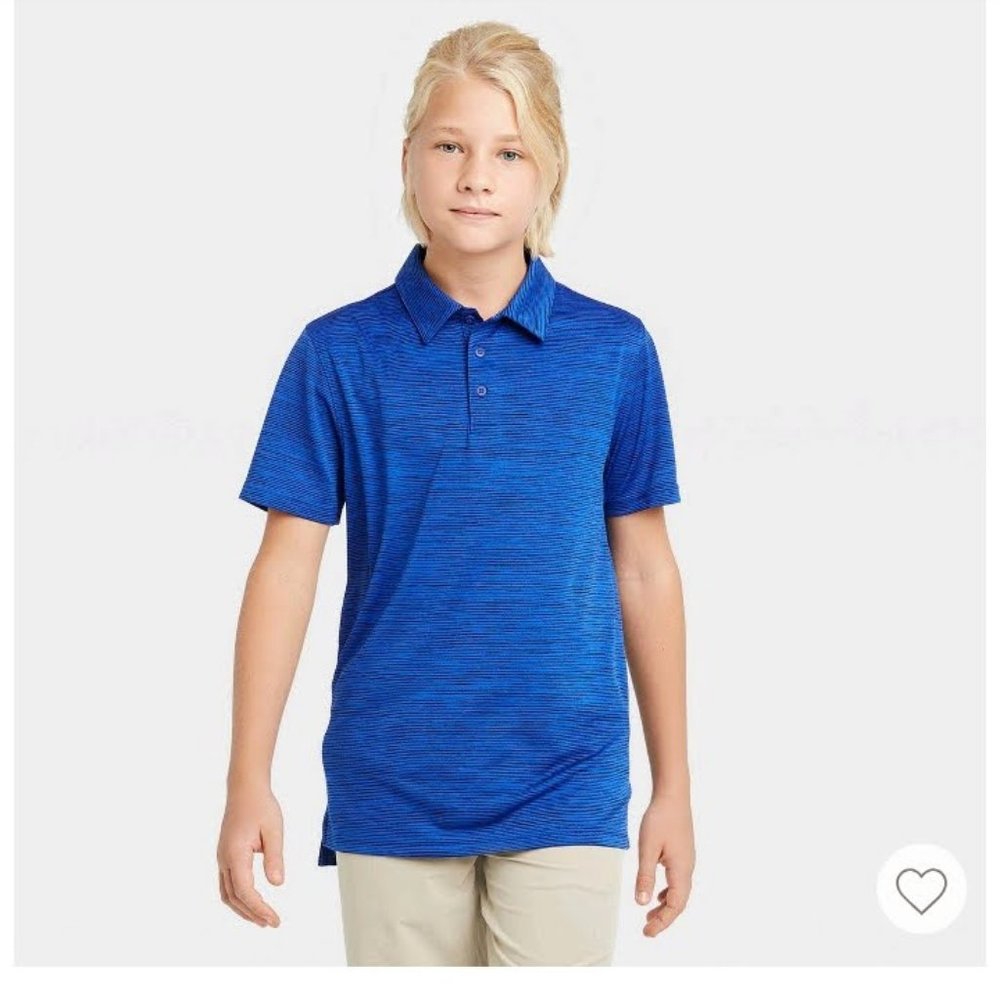 Boys' Golf Polo Shirt- Blue M